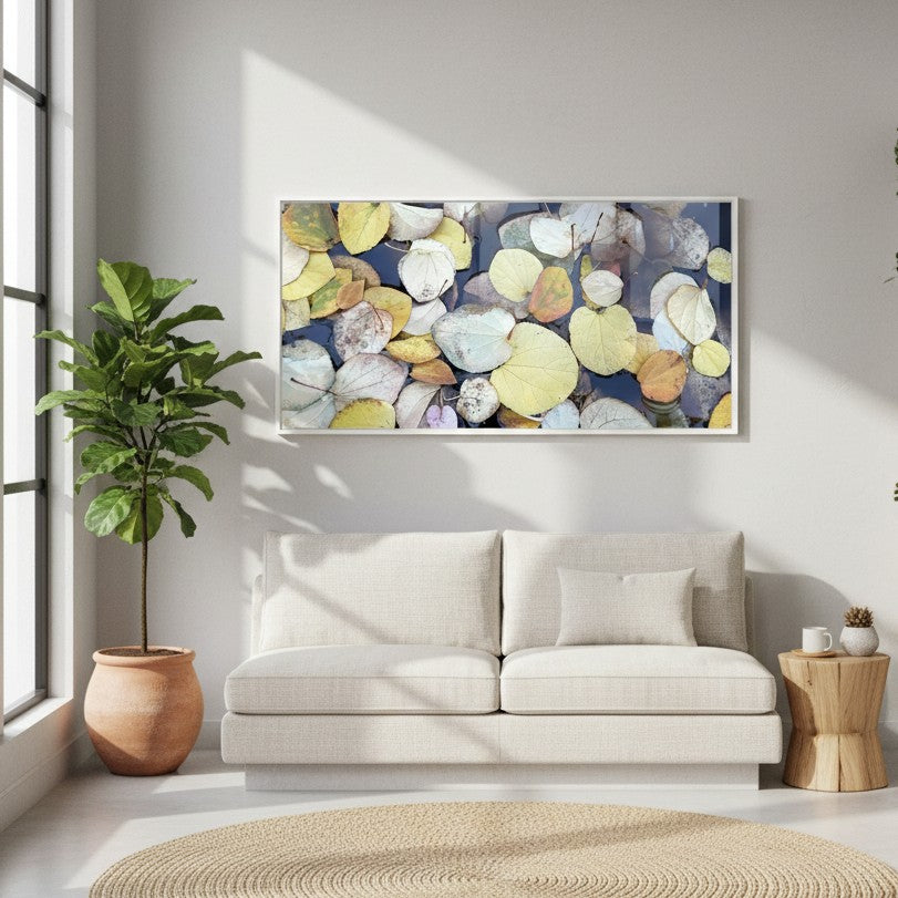 Floating Leaves Nature Photography Wall Art - Canvas Framed Options
