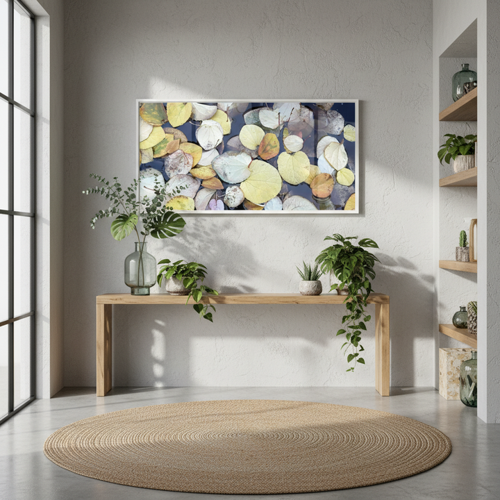 Floating Leaves Nature Photography Wall Art - Canvas Framed Options