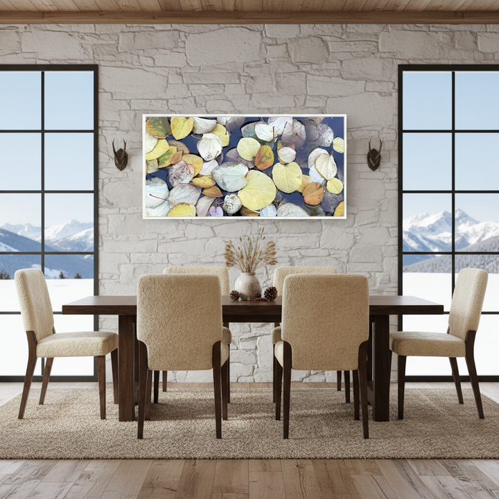 Floating Leaves Nature Photography Wall Art - Canvas Framed Options