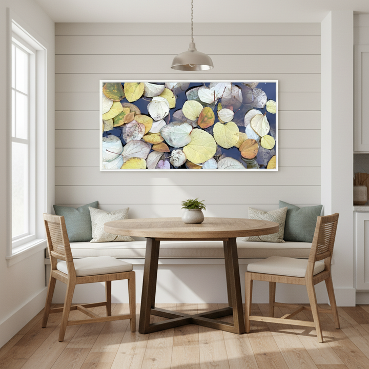 Floating Leaves Nature Photography Wall Art - Canvas Framed Options