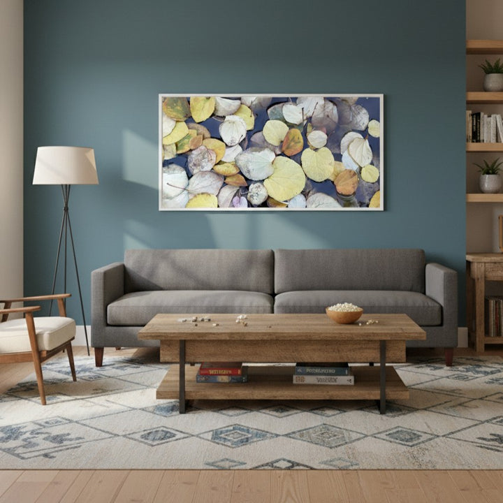 Floating Leaves Nature Photography Wall Art - Canvas Framed Options