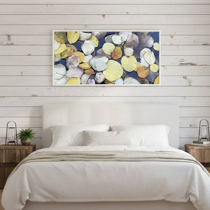 Floating Leaves Nature Photography Wall Art - Canvas Framed Options