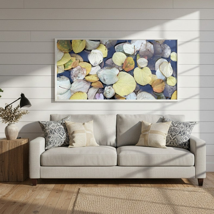 Floating Leaves Nature Photography Wall Art - Canvas Framed Options