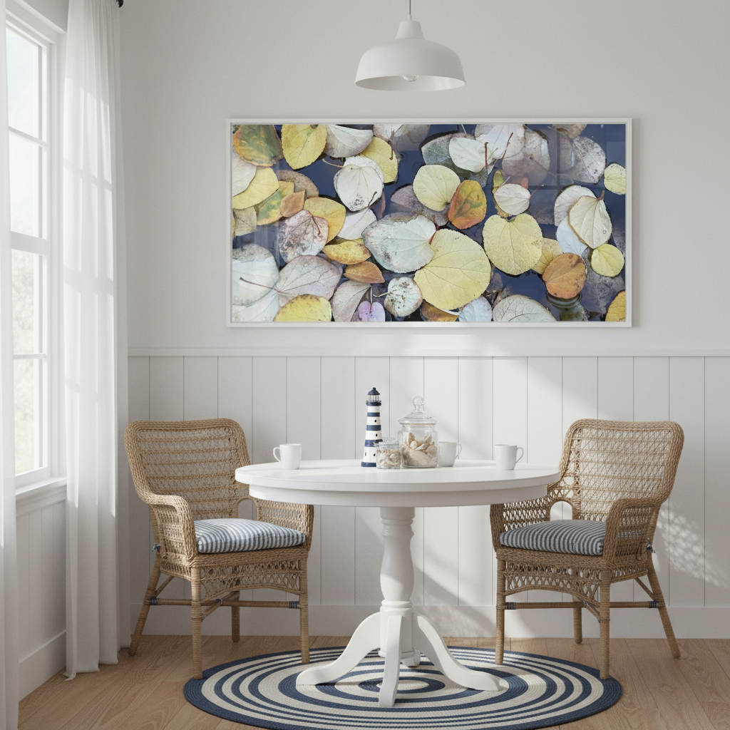 Floating Leaves Nature Photography Wall Art - Canvas Framed Options