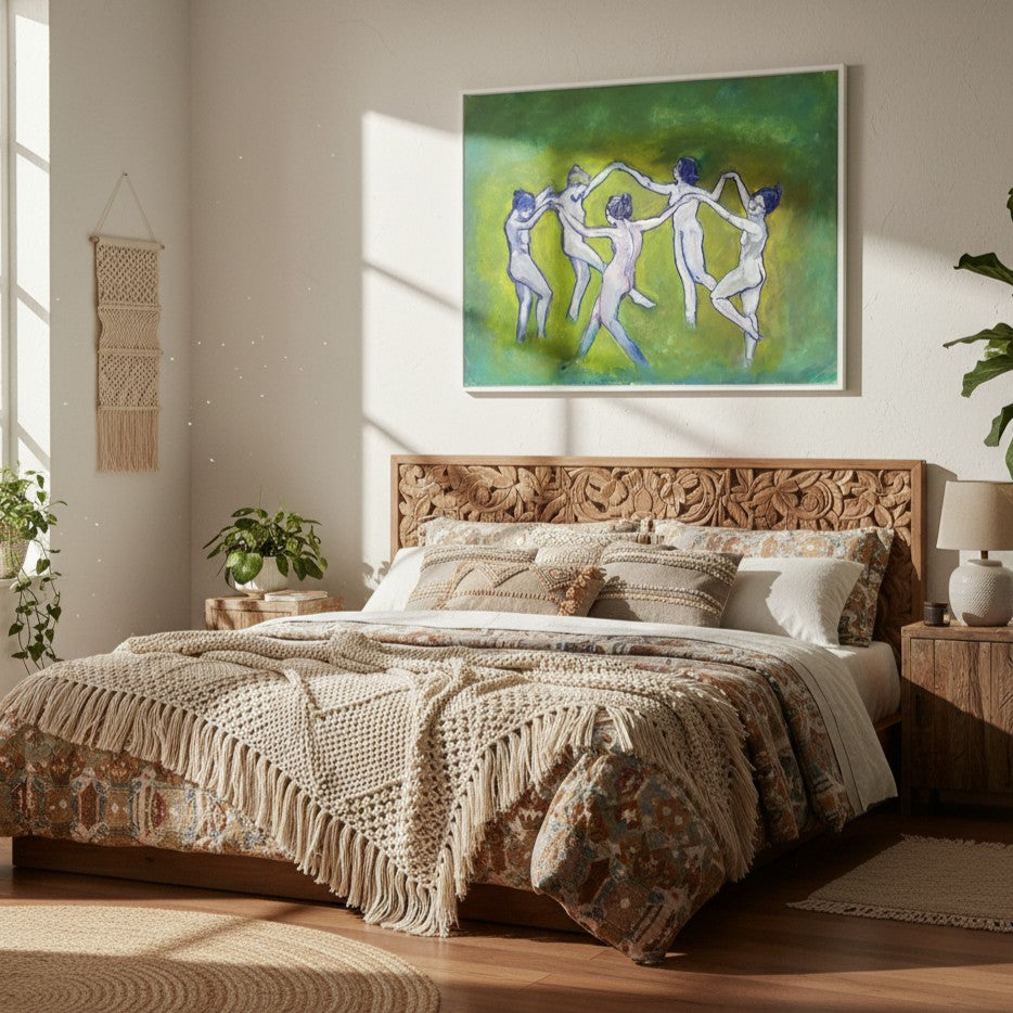 Female Figures Dance Watercolor - Canvas Art Print Framed Options