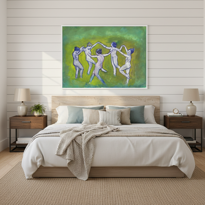 Female Figures Dance Watercolor - Canvas Art Print Framed Options