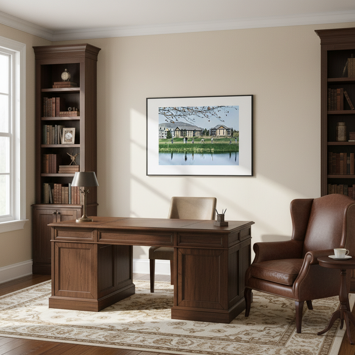 Reflections on a Tranquil Golf Driving Range - Art Print Framed Options