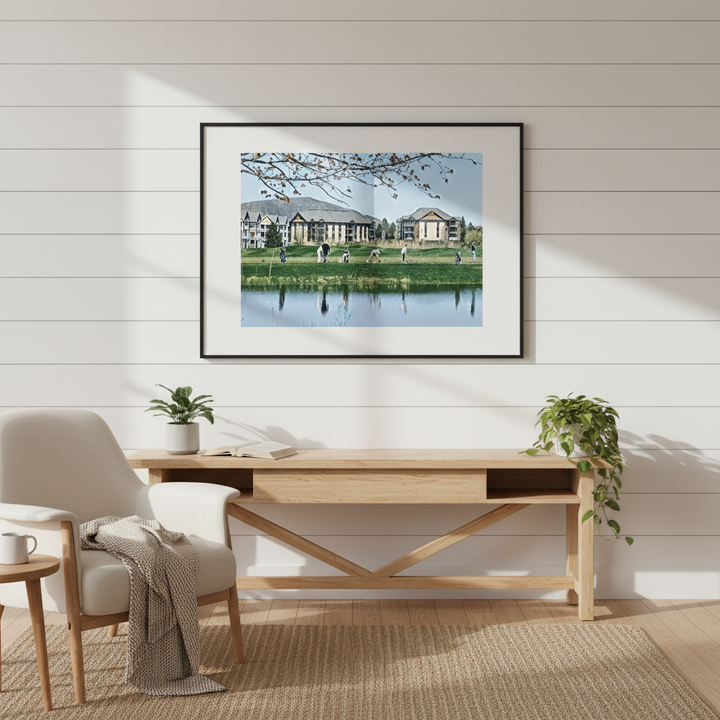 Reflections on a Tranquil Golf Driving Range - Art Print Framed Options
