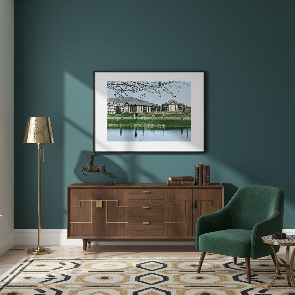 Reflections on a Tranquil Golf Driving Range - Art Print Framed Options