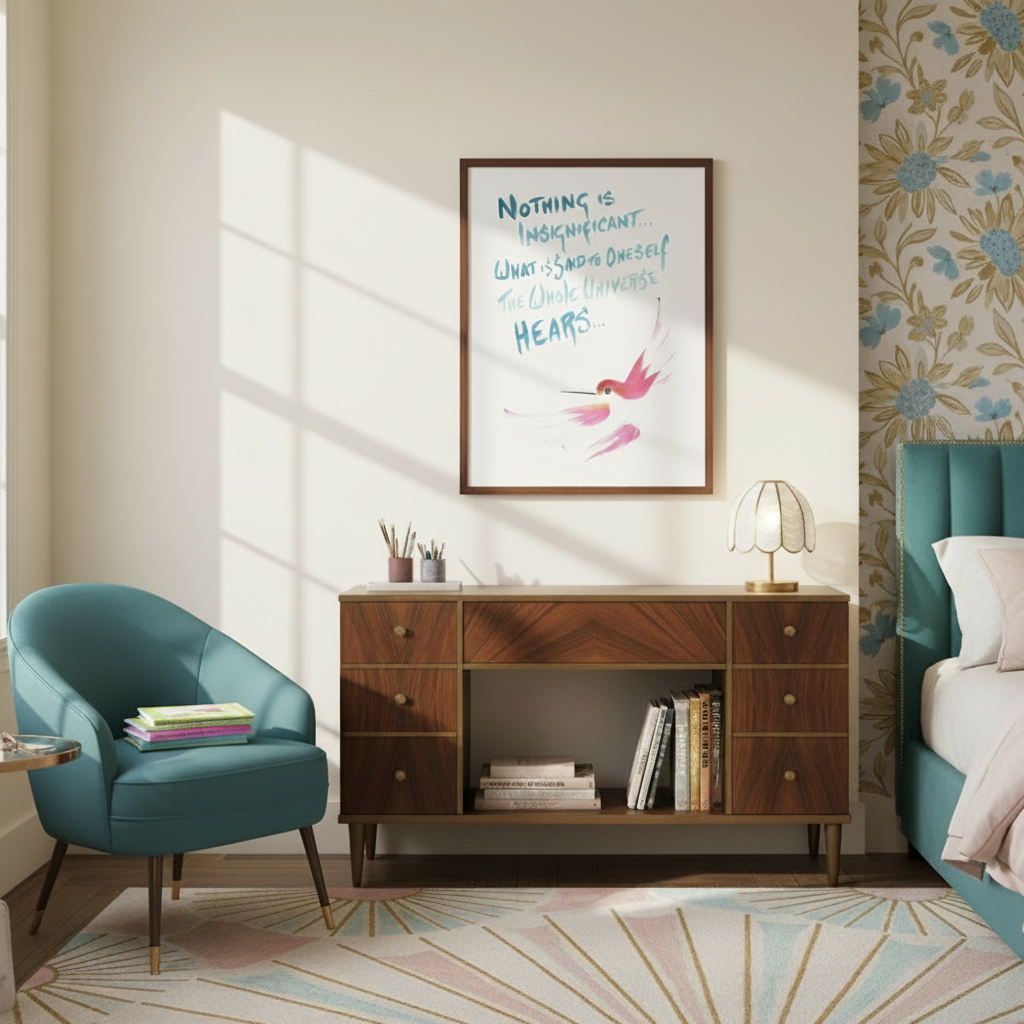 "Nothing is Insignificant" Watercolor Wall Art: Hummingbird Philosophy Series - Premium Matte Framed Art  Print