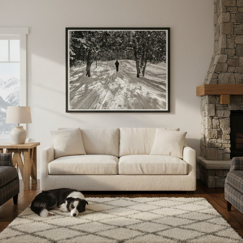 Snowy Path in Monochrome Beauty Wall Art - Studio Shefford