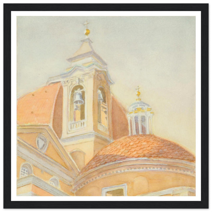 Bell Tower of San Lorenzo Majestic Tuscan Watercolor Art Print by Veronique Semple - Watercolor wall art print