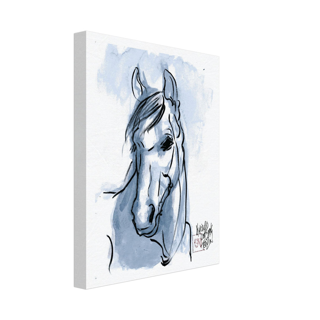 "Spirit of the Wild" Tranquil Blue Horse Watercolor Art Print by Andrew Semple - Watercolor wall art print