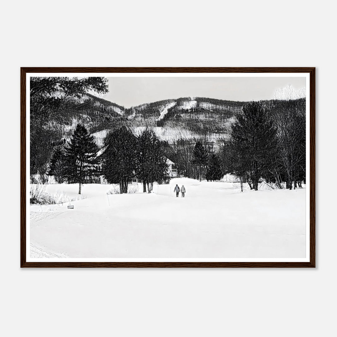 Serene Winter Stroll in a Snow-Covered Haven by Studio Shefford - Photo Art Composition wall art print
