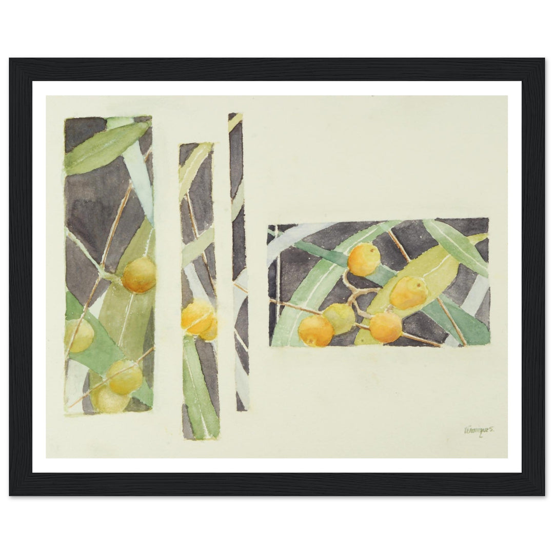 Radiant Harmony in Watercolor: Nature's Abstract Composition by Veronique Semple - Watercolor wall art print