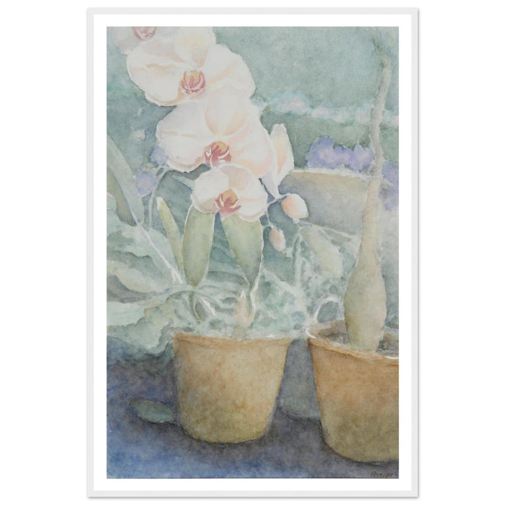 Whispers of Orchids: A Delicate Floral Watercolor by Veronique Semple - Watercolor botanical nature print for home decor