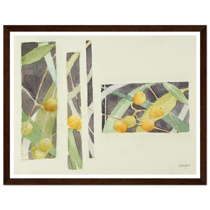 Radiant Harmony in Watercolor: Nature's Abstract Composition by Veronique Semple - Watercolor wall art print