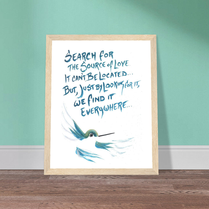 "The Source of Love" Watercolor Wall Art: Hummingbird Philosophy Series by Andrew Semple - Watercolor wall art print