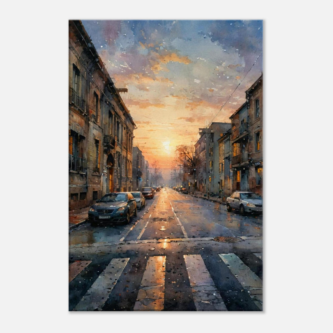Dawn Serenity Over Montreal's Historic Streets by Mickey - Photo Art Composition landscape painting print for home decor