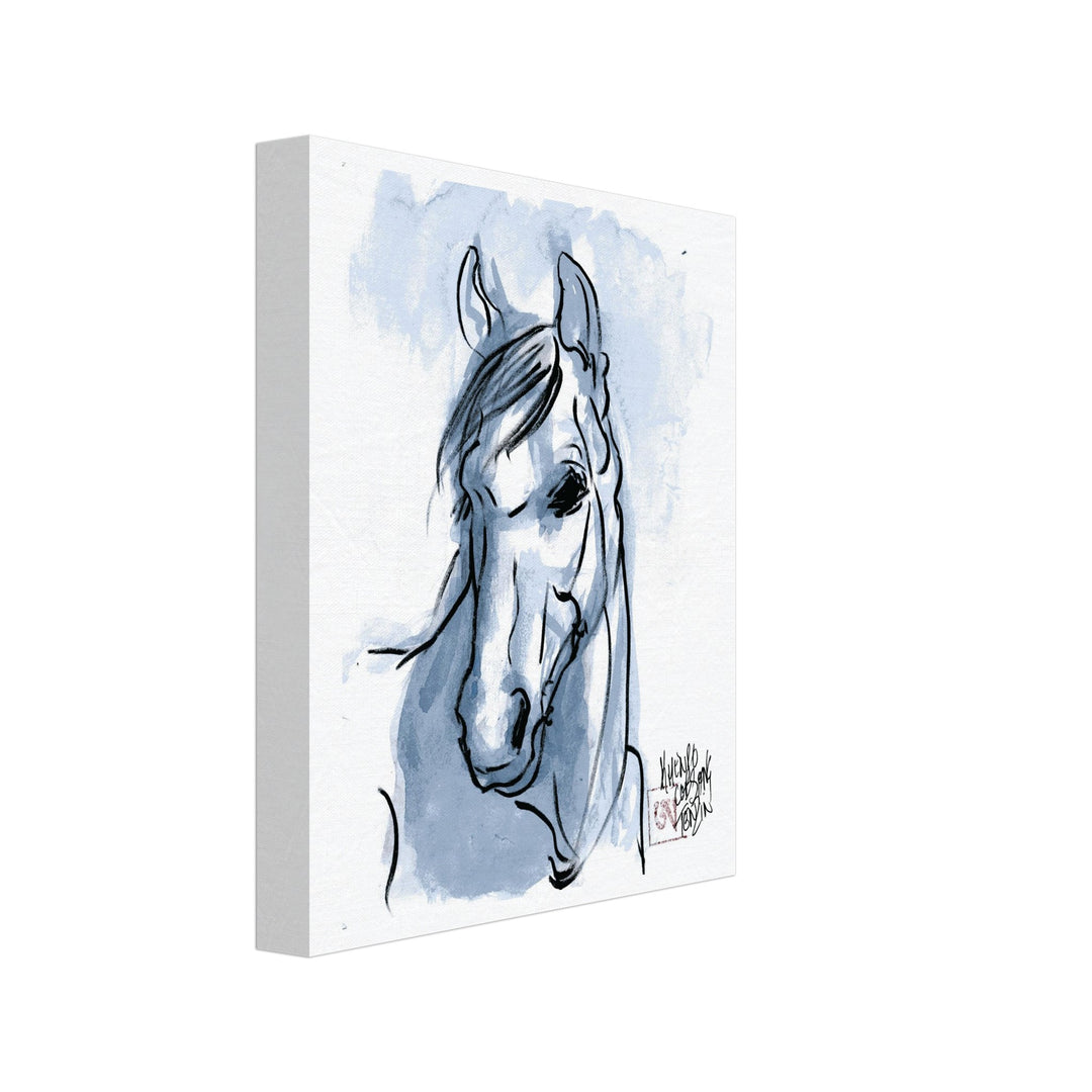 "Spirit of the Wild" Tranquil Blue Horse Watercolor Art Print by Andrew Semple - Watercolor wall art print