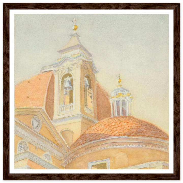 Bell Tower of San Lorenzo Majestic Tuscan Watercolor Art Print by Veronique Semple - Watercolor wall art print