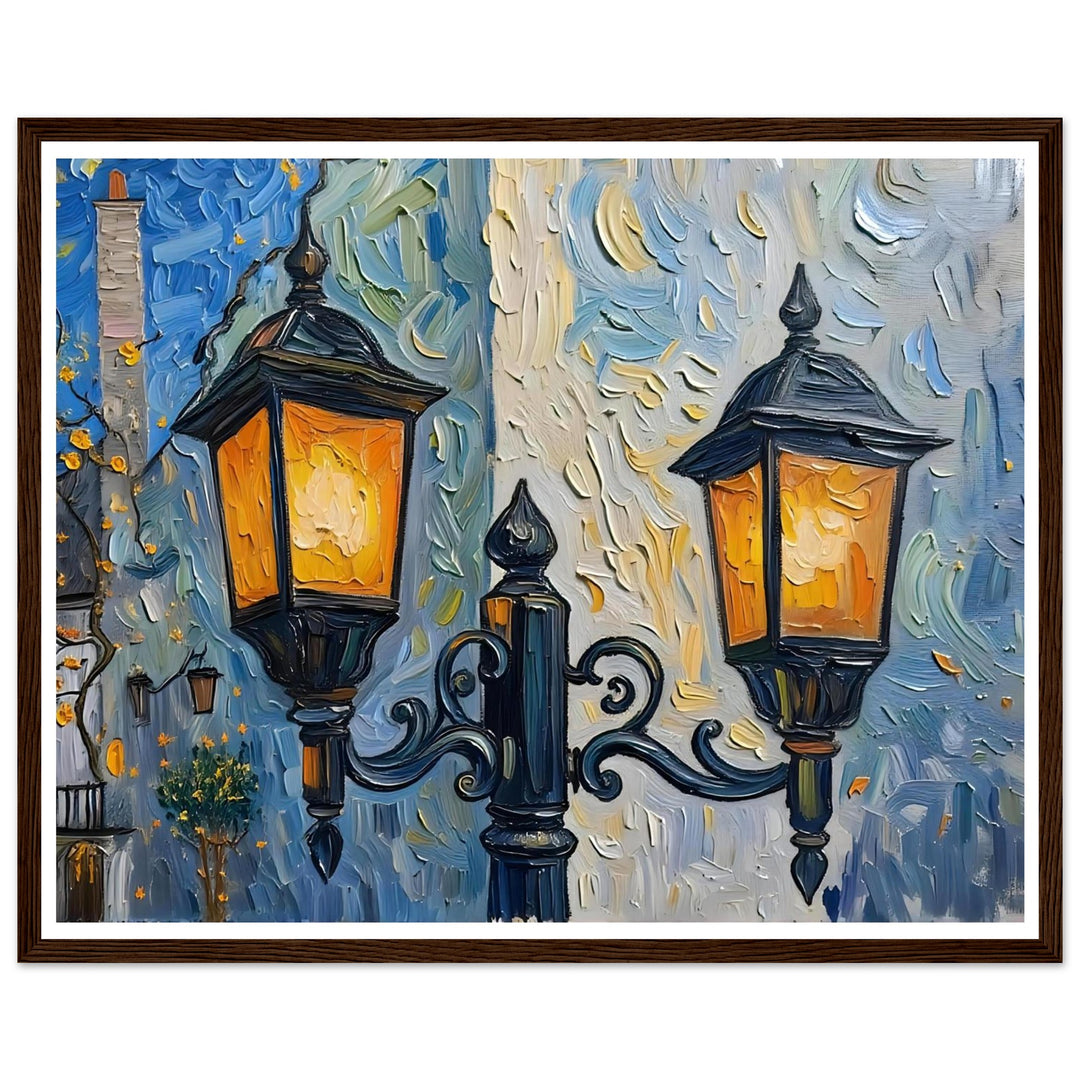 Charming Lantern Glow – Cozy Nighttime Wall Art by Studio Shefford - Photo Art Composition impressionism print for home decor