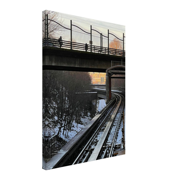 Urban Journey on Vancouver Train Tracks by Andrew Semple - Photography landscape photography print for home decor