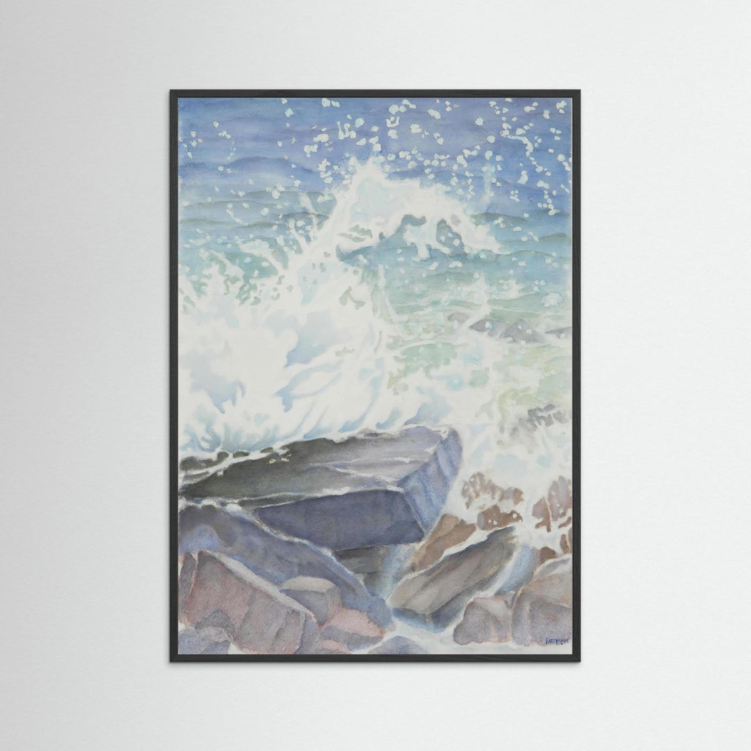 "Euphoria" Blissful Cascading Waves Oceanic Watercolor - Art Print Custom Framed Options