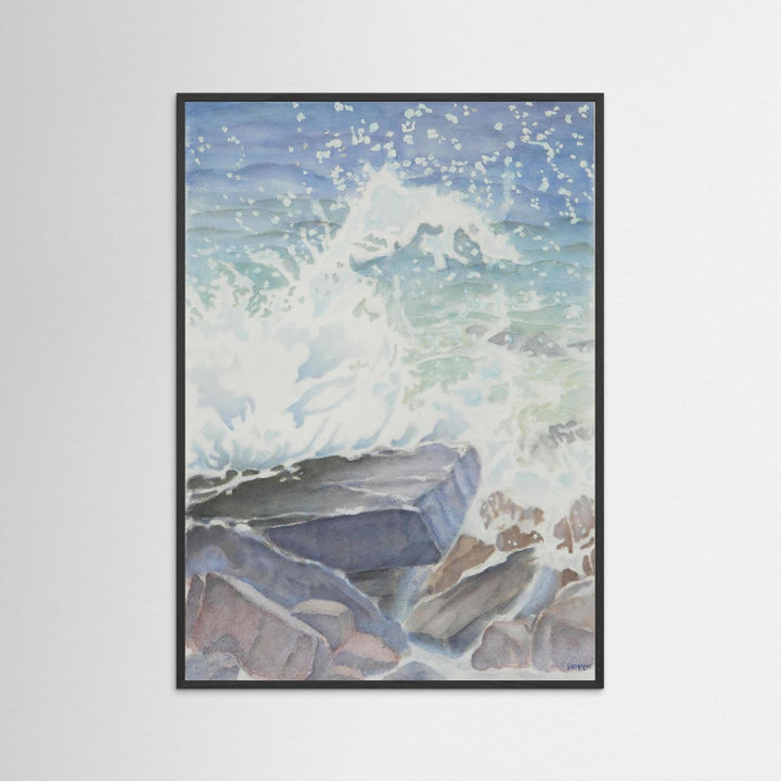 "Euphoria" Blissful Cascading Waves Oceanic Watercolor - Art Print Custom Framed Options
