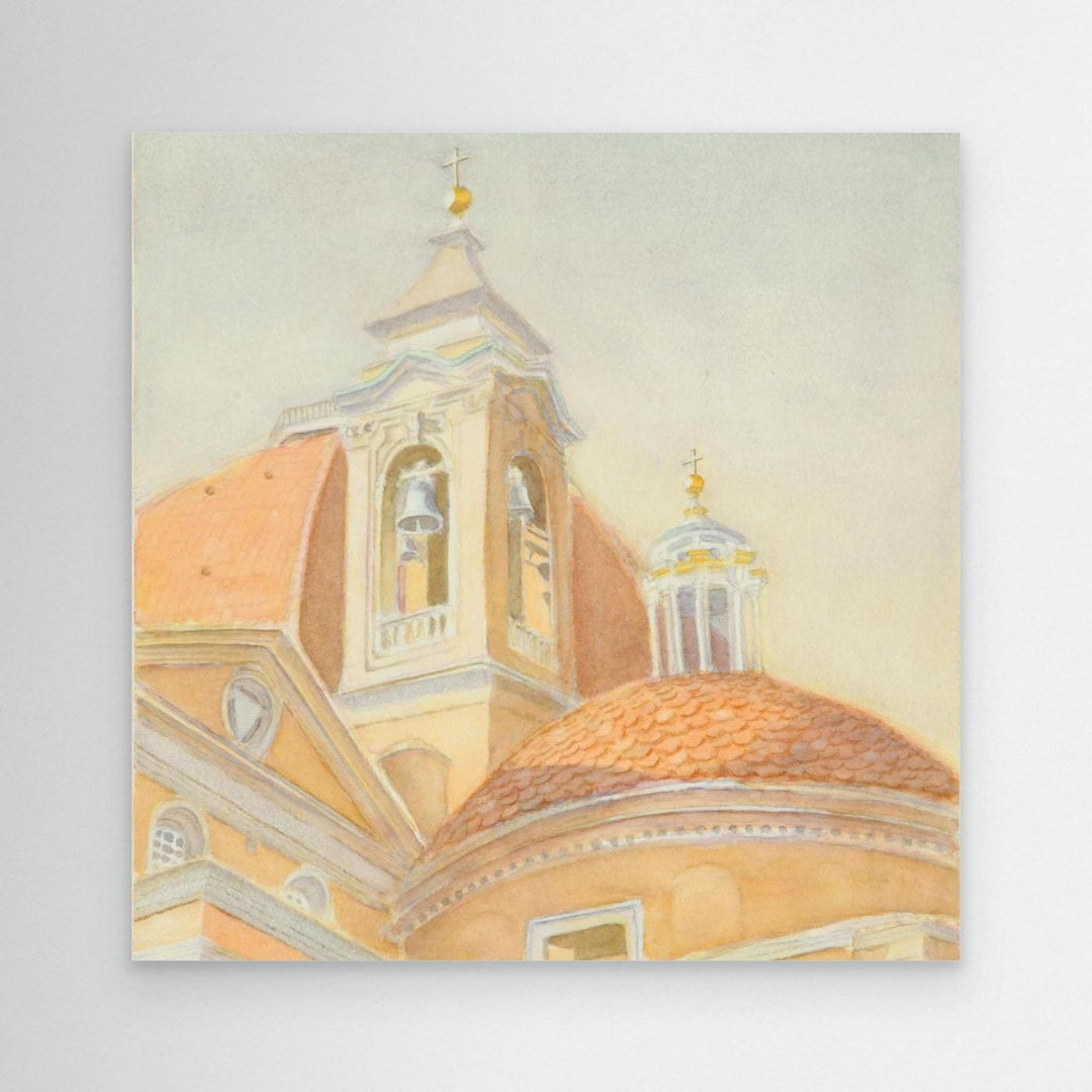 "Bell Tower of San Lorenzo" Majestic Tuscan Watercolor -  Large Format Canvas Framed Options