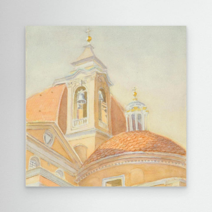 "Bell Tower of San Lorenzo" Majestic Tuscan Watercolor -  Large Format Canvas Framed Options