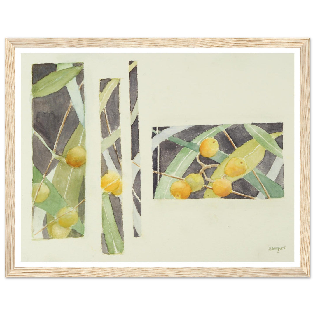 Radiant Harmony in Watercolor: Nature's Abstract Composition by Veronique Semple - Watercolor wall art print