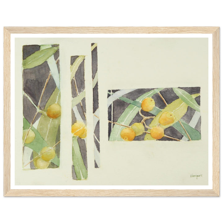 Radiant Harmony in Watercolor: Nature's Abstract Composition by Veronique Semple - Watercolor wall art print