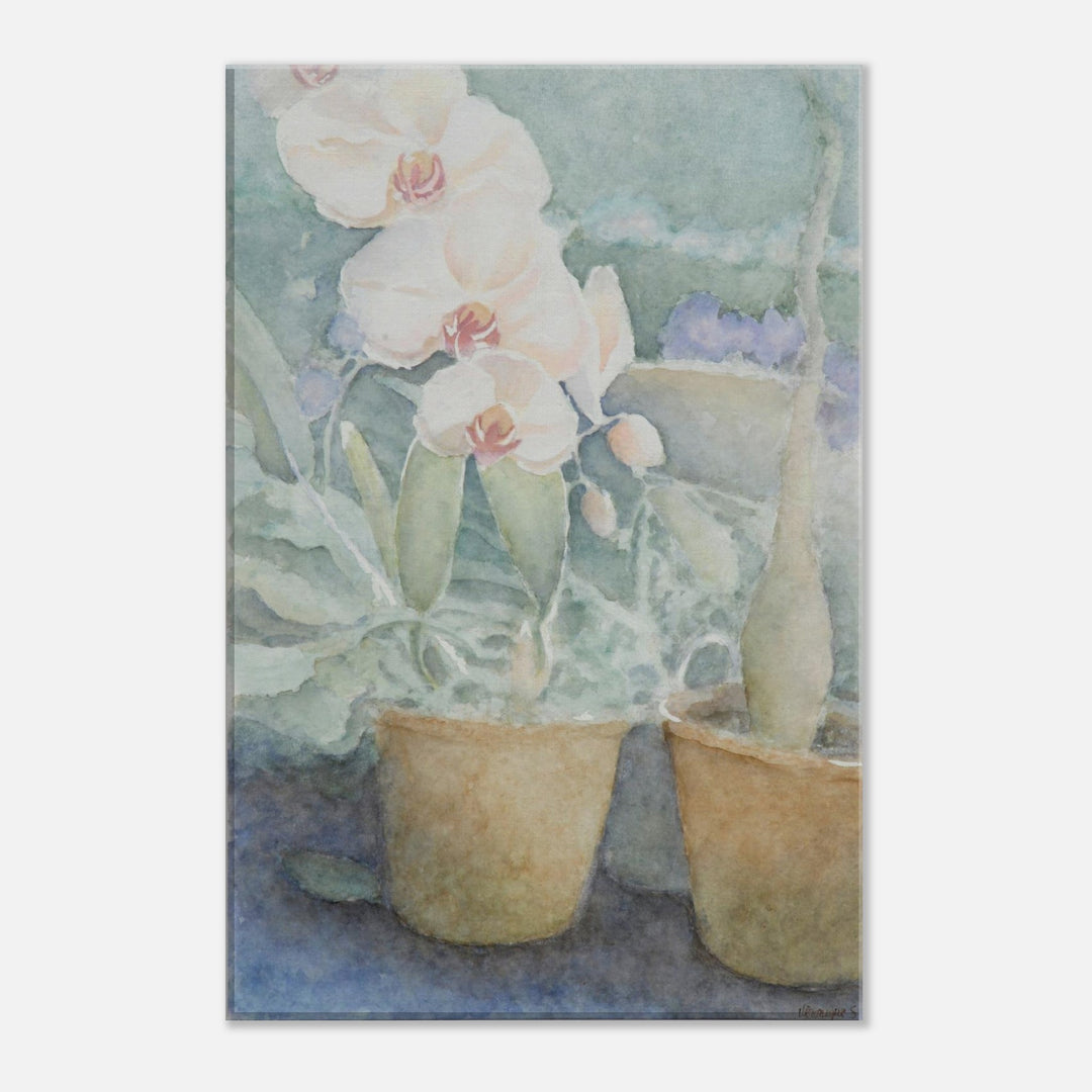Elegant Orchid Serenity in Watercolor by Veronique Semple - Watercolor botanical print for home decor