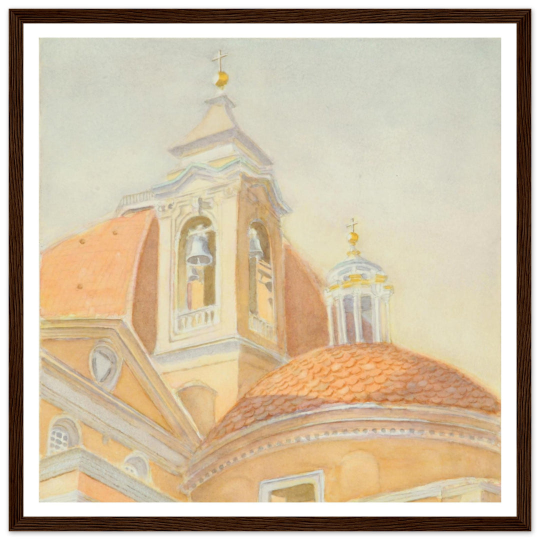 Bell Tower of San Lorenzo Majestic Tuscan Watercolor Art Print by Veronique Semple - Watercolor wall art print