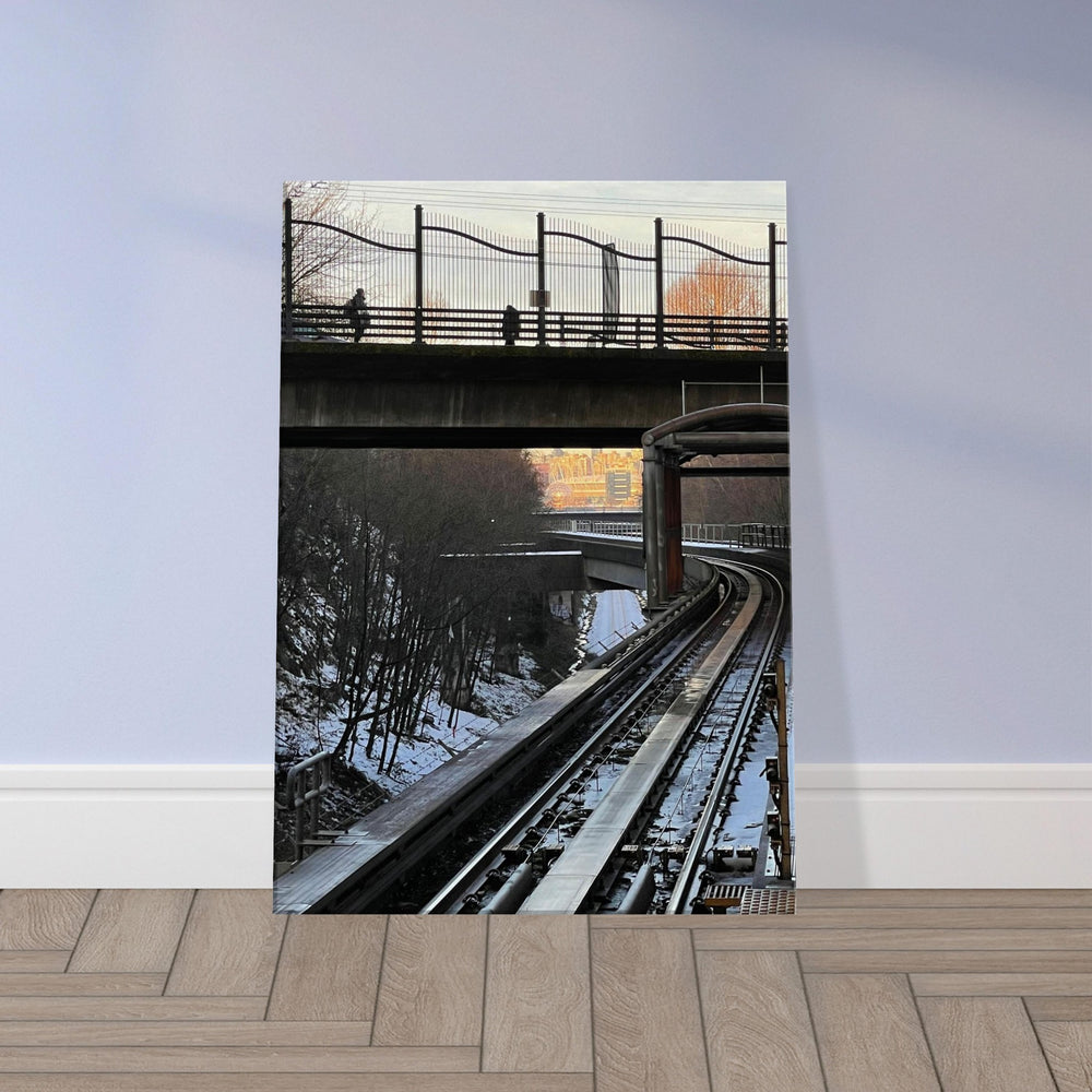 Urban Journey on Vancouver Train Tracks by Andrew Semple - Photography black & white photography print for home decor