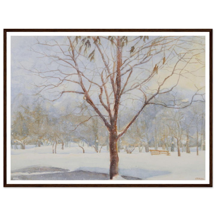 "The Silence of the Snow" Peaceful Winter Landscape Watercolor by Veronique Semple - Watercolor wall art print