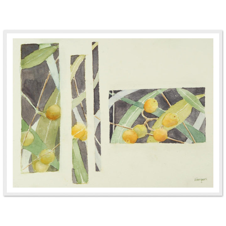 Radiant Harmony in Watercolor: Nature's Abstract Composition by Veronique Semple - Watercolor wall art print