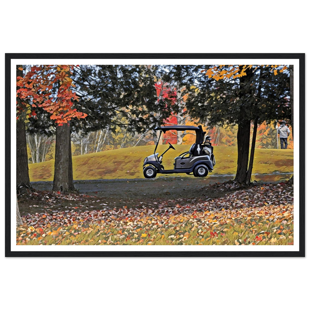 Fall Golf: Scenic Golf Cart Wall Art by Studio Shefford - Photo Art Composition landscape photography print for home decor