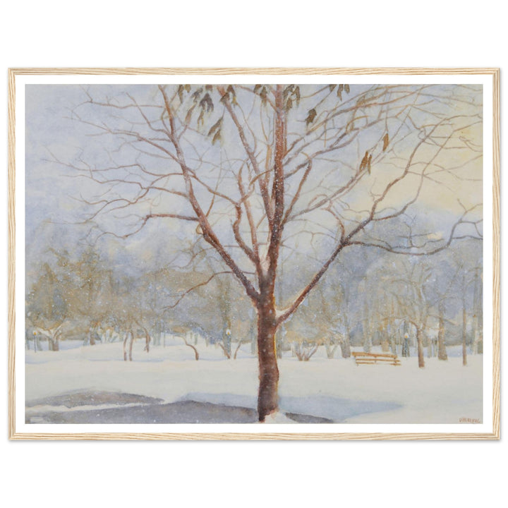 "The Silence of the Snow" Peaceful Winter Landscape Watercolor by Veronique Semple - Watercolor wall art print