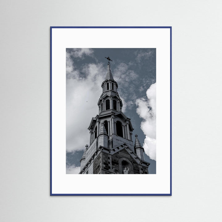 Elegant Church Architecture Steeple Art Print - Framed Options