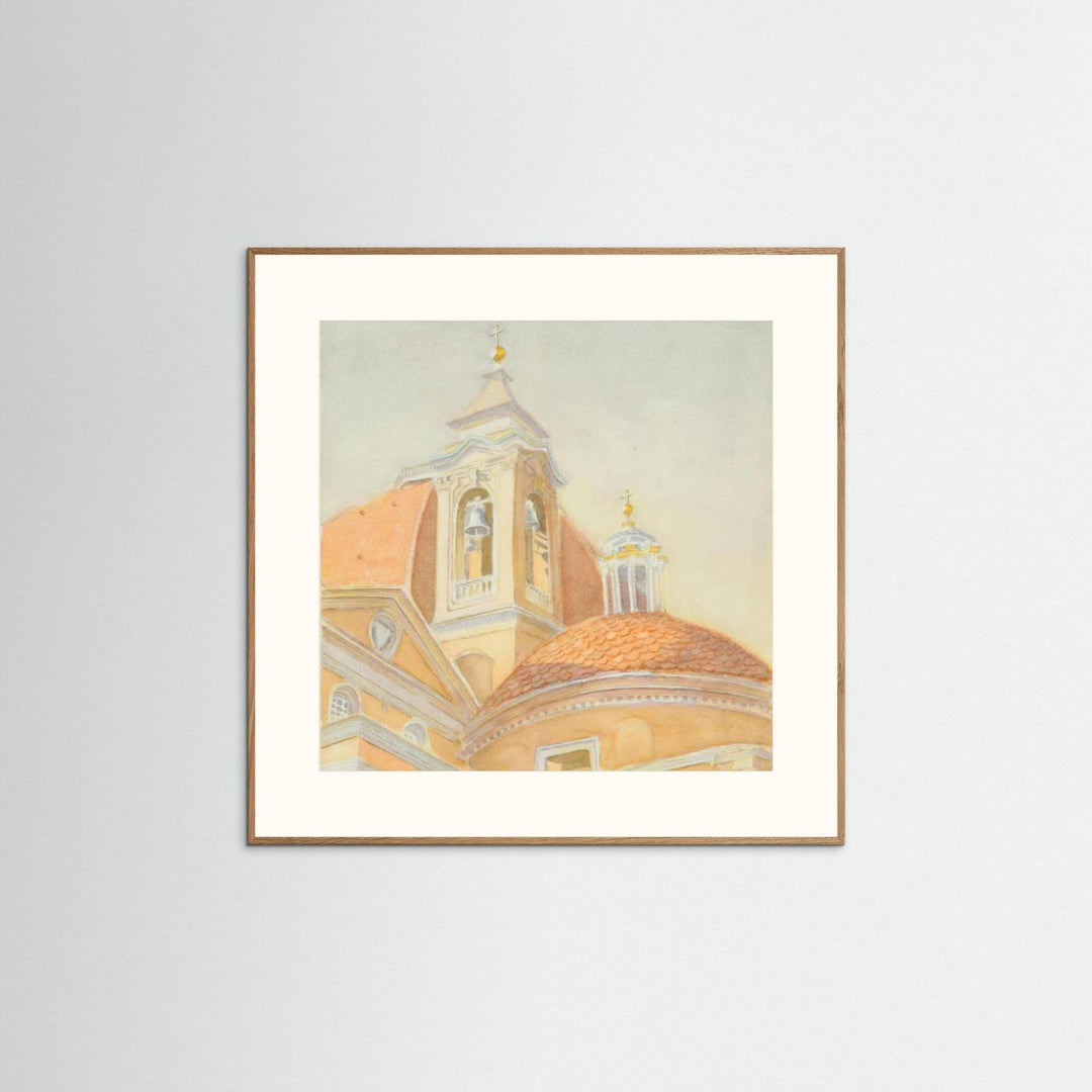 "Bell Tower of San Lorenzo" Majestic Tuscan Watercolor - Art Print Custom Framed Options