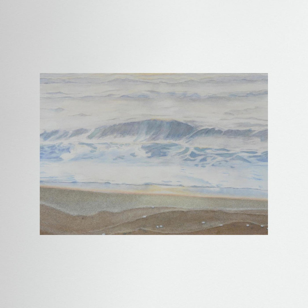 "February" Serene Coastal Watercolor Art Print -  Custom Framed Options