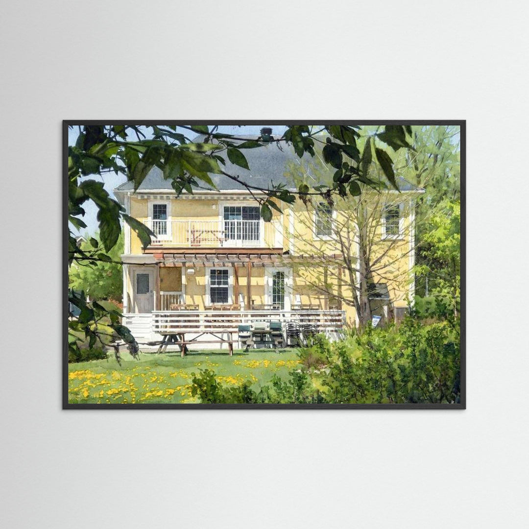 Yellow Heritage House Watercolor Art Print - Framed Options