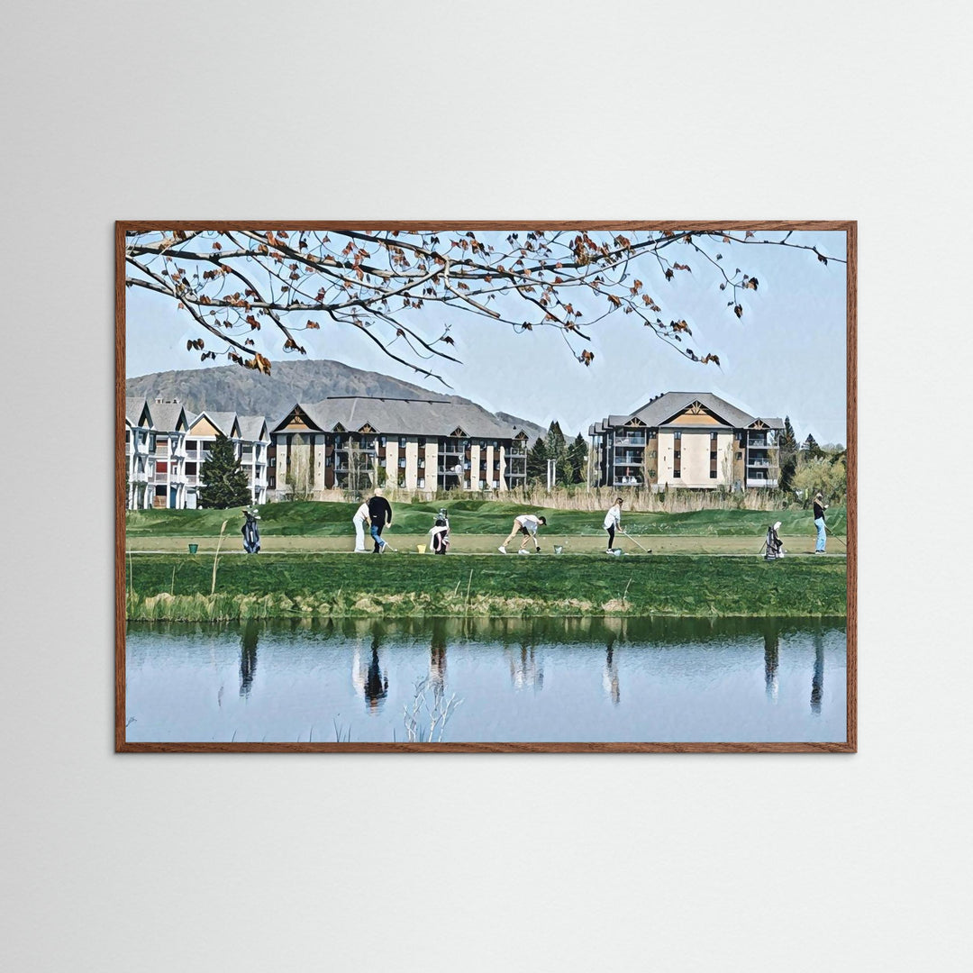 Reflections on a Tranquil Golf Driving Range - Art Print Framed Options