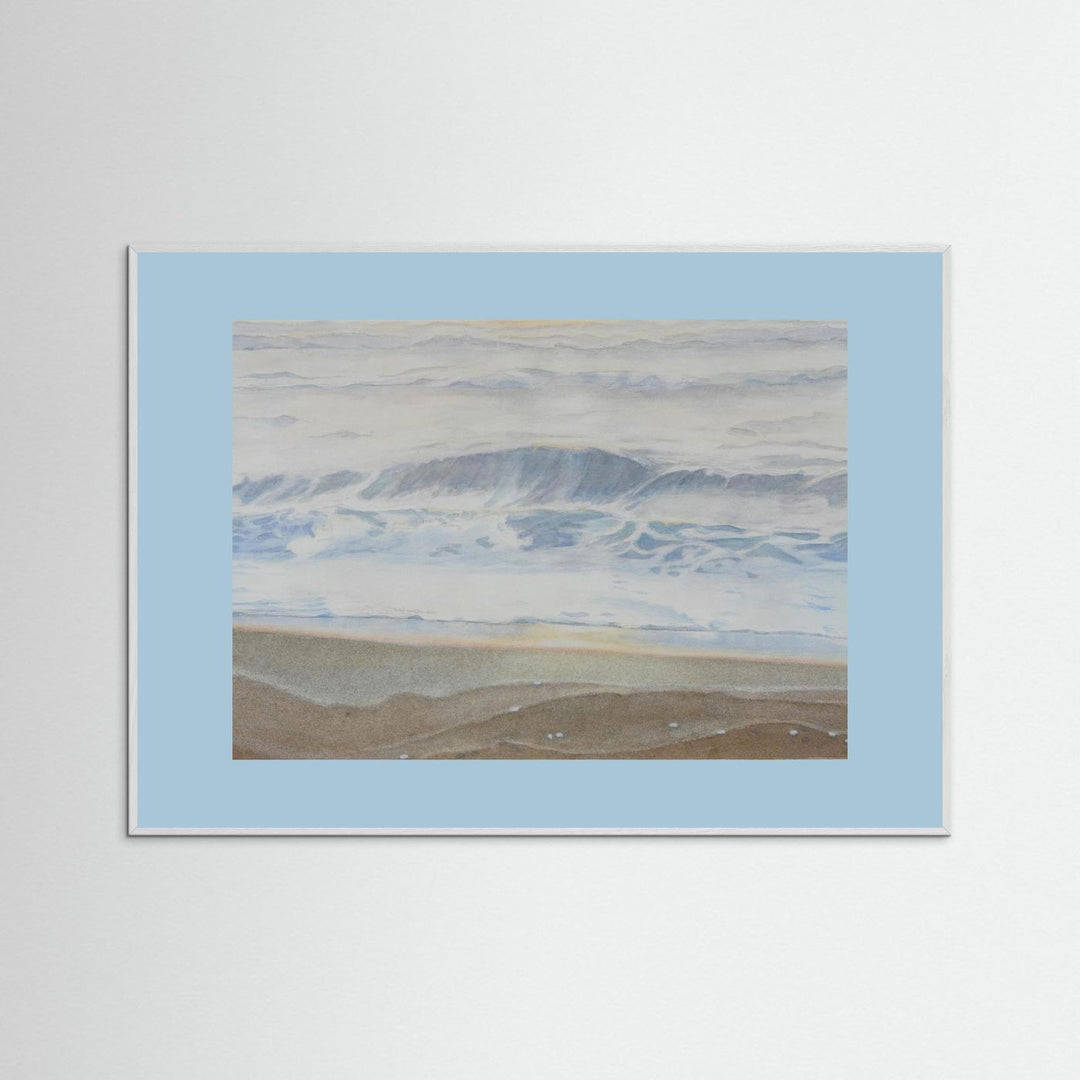 "February" Serene Coastal Watercolor Art Print -  Custom Framed Options