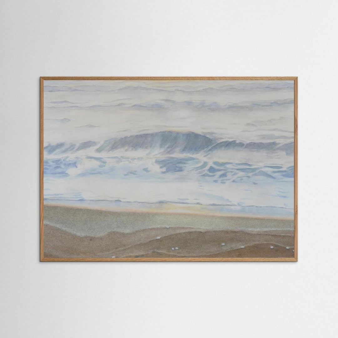 "February" Serene Coastal Watercolor Art Print -  Custom Framed Options