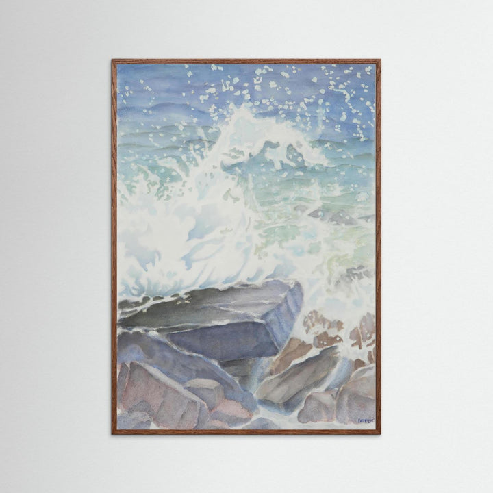 "Euphoria" Blissful Cascading Waves Oceanic Watercolor - Art Print Custom Framed Options
