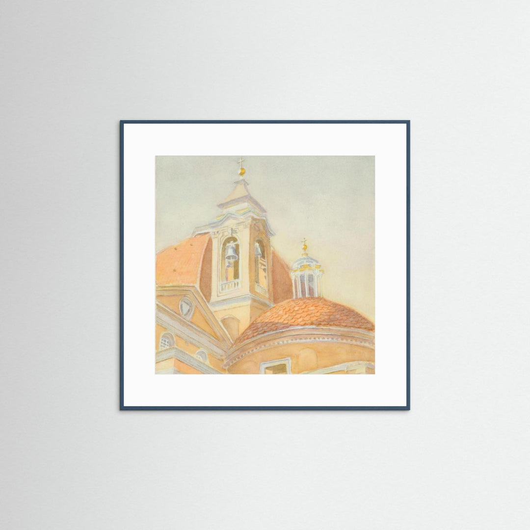 "Bell Tower of San Lorenzo" Majestic Tuscan Watercolor - Art Print Custom Framed Options