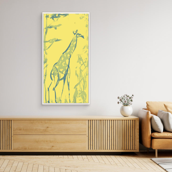 Whimsical Abstract Giraffe Wall Art - Canvas Print Framed Options